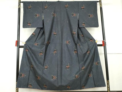 平和屋着物●本場大島紬　9マルキ　枝花文　正絹　逸品　未使用　AABK4561cs