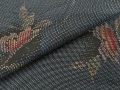 平和屋着物●本場大島紬　9マルキ　枝花文　正絹　逸品　未使用　AABK4561cs