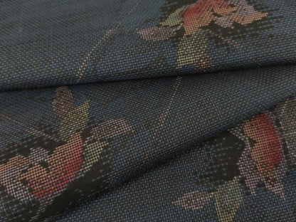 平和屋着物●本場大島紬　9マルキ　枝花文　正絹　逸品　未使用　AABK4561cs