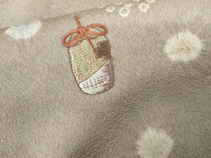 平和屋着物●訪問着　絞り　刺繍　仕覆花文　正絹　逸品　AABK4564cs