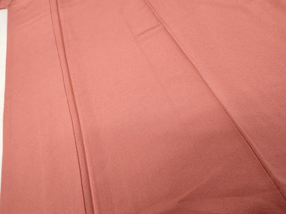 平和屋着物●上質な色無地　甚三紅色　正絹　逸品　AABK4566cs