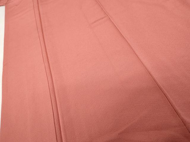平和屋着物●上質な色無地　甚三紅色　正絹　逸品　AABK4566cs