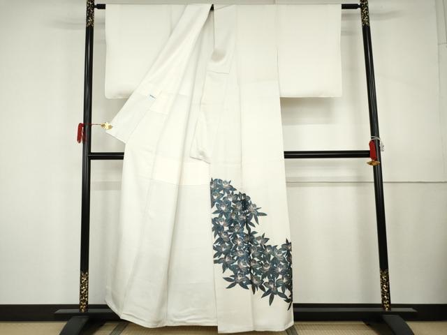 平和屋本店●国際的伝統工芸作家 十二代・藤林徳扇 苑寿 色留訪問着 草花文 金銀彩 金通し地 たとう紙・木箱付き 正絹 逸品 AABK4569cs