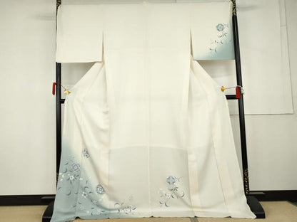 平和屋着物●訪問着　花唐草文　暈し染め　正絹　逸品　AABK4570cs