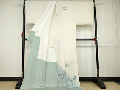 平和屋着物●訪問着　花唐草文　暈し染め　正絹　逸品　AABK4570cs