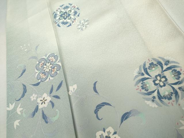 平和屋着物●訪問着　花唐草文　暈し染め　正絹　逸品　AABK4570cs
