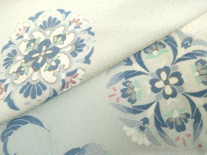 平和屋着物●訪問着　花唐草文　暈し染め　正絹　逸品　AABK4570cs