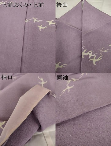 平和屋着物●吉岡工房　小紋　ろうけつ染　つばめ　燕　正絹　逸品　AABK4571cs