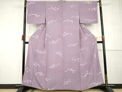平和屋着物●吉岡工房　小紋　ろうけつ染　つばめ　燕　正絹　逸品　AABK4571cs
