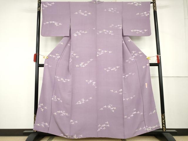 平和屋着物●吉岡工房　小紋　ろうけつ染　つばめ　燕　正絹　逸品　AABK4571cs