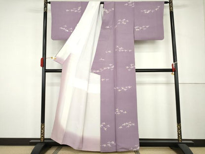 平和屋着物●吉岡工房　小紋　ろうけつ染　つばめ　燕　正絹　逸品　AABK4571cs
