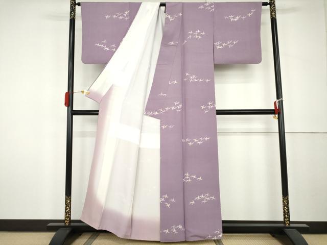 平和屋着物●吉岡工房　小紋　ろうけつ染　つばめ　燕　正絹　逸品　AABK4571cs