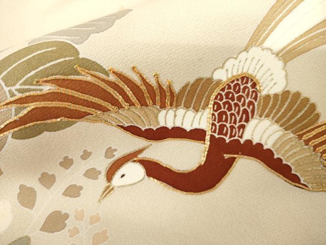 平和屋着物●豪華色留袖　駒刺繍　鳳凰桐文　正絹　逸品　AABK4573cs