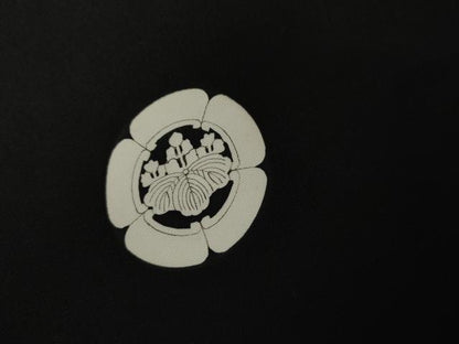 平和屋着物●男性　黒紋付・羽織セット　正絹　逸品　AABK4575cs