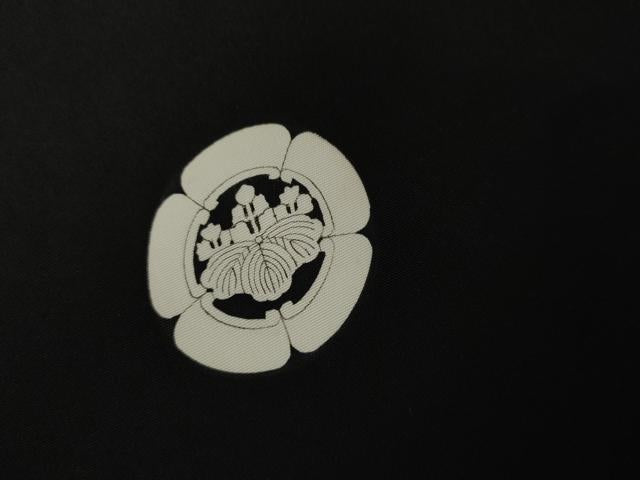 平和屋着物●男性　黒紋付・羽織セット　正絹　逸品　AABK4575cs
