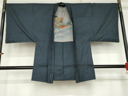 平和屋着物●男性　本場大島紬　アンサンブル　100亀甲　総詰め　正絹　逸品　未使用　AABK4576cs