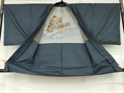 平和屋着物●男性　本場大島紬　アンサンブル　100亀甲　総詰め　正絹　逸品　未使用　AABK4576cs