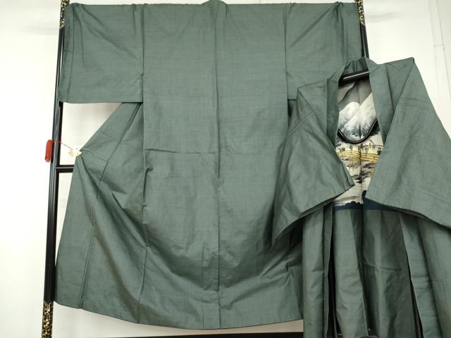 平和屋着物●男性　本場大島紬　アンサンブル　100亀甲　総詰め　キングサイズ　正絹　逸品　AABK4577cs