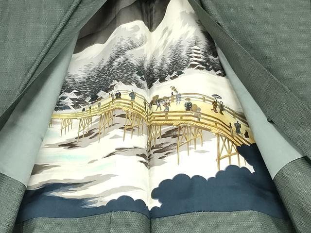 平和屋着物●男性　本場大島紬　アンサンブル　100亀甲　総詰め　キングサイズ　正絹　逸品　AABK4577cs
