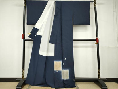 平和屋着物●訪問着　舞桜文　暈し染め　金銀彩　正絹　逸品　AABK4580cs