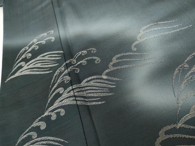 平和屋着物●国際的伝統工芸作家 十二代・藤林徳扇 苑寿  色留袖 刺繍 草乃式部 立波文 銀糸 丹後ちりめん 反端付き 正絹 逸品 AABK4583cs