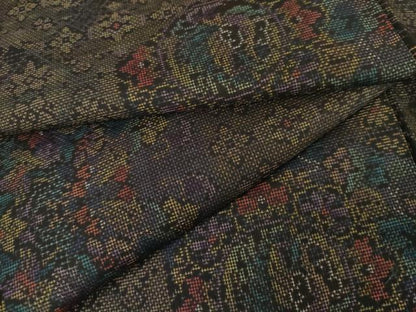 平和屋着物●本場大島紬　9マルキ　花鳥文　正絹　逸品　AABK4587cs