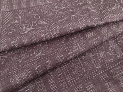 平和屋着物●本場結城紬　重要無形文化財　100亀甲　花唐草文　正絹　逸品　AABK4590cs