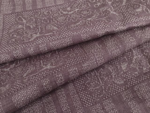 平和屋着物●本場結城紬　重要無形文化財　100亀甲　花唐草文　正絹　逸品　AABK4590cs