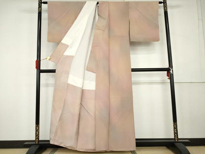 平和屋着物●染色作家　斉藤三才　小紋　霞文　暈し染め　正絹　逸品　AABK4592cs