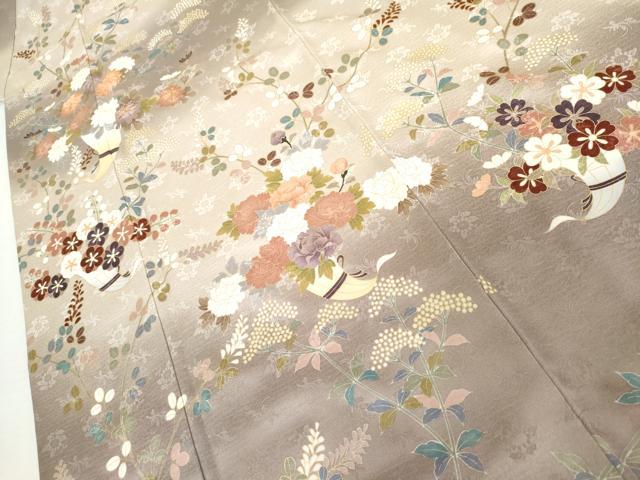 平和屋着物●訪問着　駒刺繍　飾花文　暈し染め　金彩　正絹　逸品　AABK4600cs