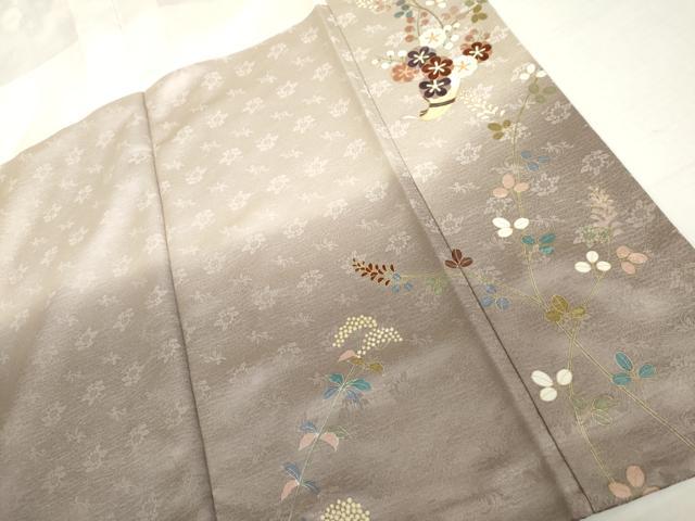 平和屋着物●訪問着　駒刺繍　飾花文　暈し染め　金彩　正絹　逸品　AABK4600cs