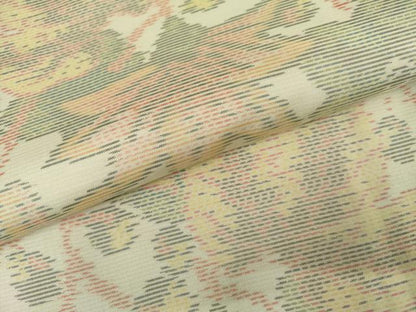 平和屋着物●本場大島紬　白大島　枝花文　正絹　逸品　AABK4601cs