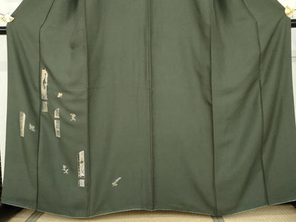 平和屋着物●訪問着　鶴　枝花文　金彩　正絹　逸品　AABK4605cs