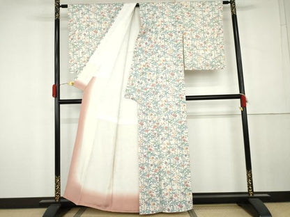 平和屋着物●上質な小紋　笹梅文　正絹　逸品　AABK4607cs