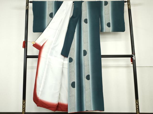 平和屋着物●上質な小紋　鹿の子雪輪文　正絹　逸品　AABK4609cs