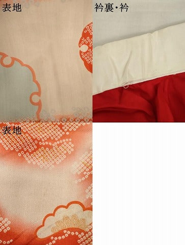 平和屋着物●アンティーク　大正ロマン　長襦袢　袷　御所車雪輪花文　暈し染め　正絹　逸品　AABK4613cs