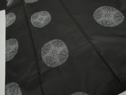 平和屋着物●本場大島紬　7マルキ　地空き　七宝丸文　証紙付き　正絹　逸品　AABK4616cs