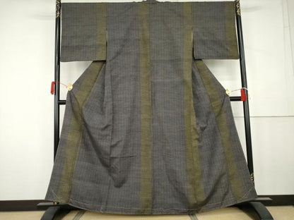 平和屋着物●上質な紬　間道　ますいわ屋扱い　正絹　逸品　未使用　AABK4617cs