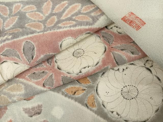 平和屋着物●訪問着　作家物　辻が花　絞り　正絹　逸品　AABK4618cs