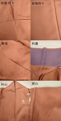 平和屋着物▽訪問着　単衣　駒刺繍　扇面花文　暈し染め　金糸　金彩　正絹　逸品　AABK4619cs
