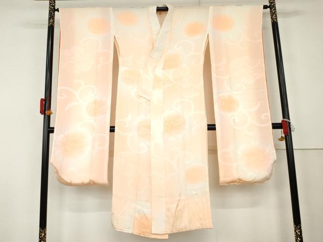 平和屋着物●振袖用長襦袢　無双仕立て　笹梅地紋　暈し染め　正絹　逸品　AABK4628cs