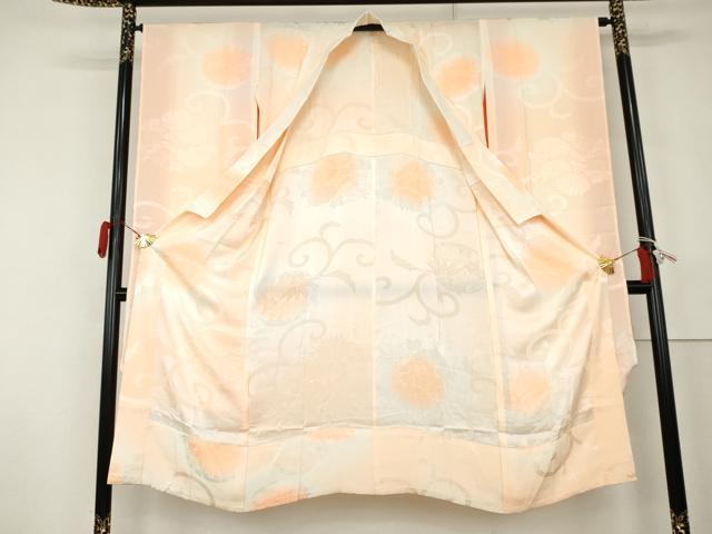 平和屋着物●振袖用長襦袢　無双仕立て　笹梅地紋　暈し染め　正絹　逸品　AABK4628cs