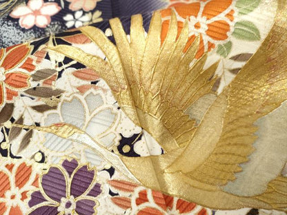 平和屋着物●大正の浮世絵師　竹久夢二　夢二ロマン　振袖　伊勢物語　たもとの霞　暈し染め　金彩　ロング丈　正絹　逸品　AABK4634cs