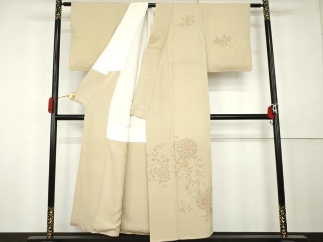 平和屋着物●中国三大刺繍　スワトウ刺繍　汕頭刺繍　総刺繍　訪問着　正倉院花唐草文　正絹　逸品　未使用　AABK4638cs