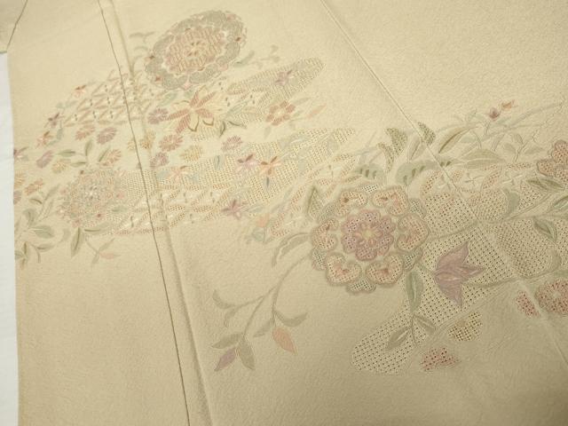 平和屋着物●中国三大刺繍　スワトウ刺繍　汕頭刺繍　総刺繍　訪問着　正倉院花唐草文　正絹　逸品　未使用　AABK4638cs