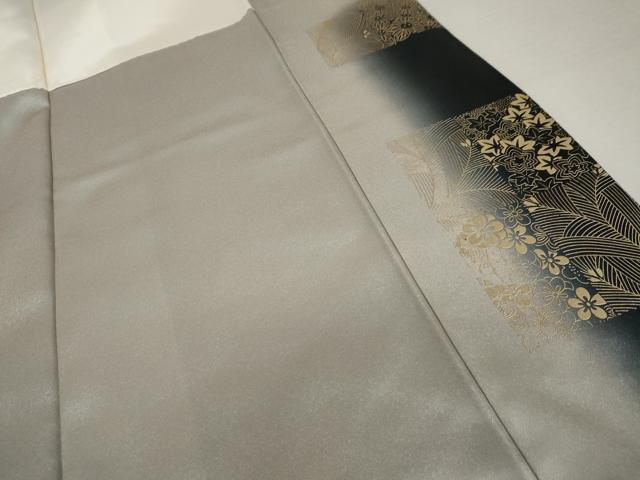 平和屋着物●訪問着　草花文　金銀彩　正絹　逸品　AABK4640cs