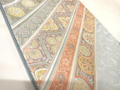 平和屋着物◎六通柄袋帯　唐織　正倉院裂段文　引箔　金銀糸　正絹　逸品　AABK4643yx