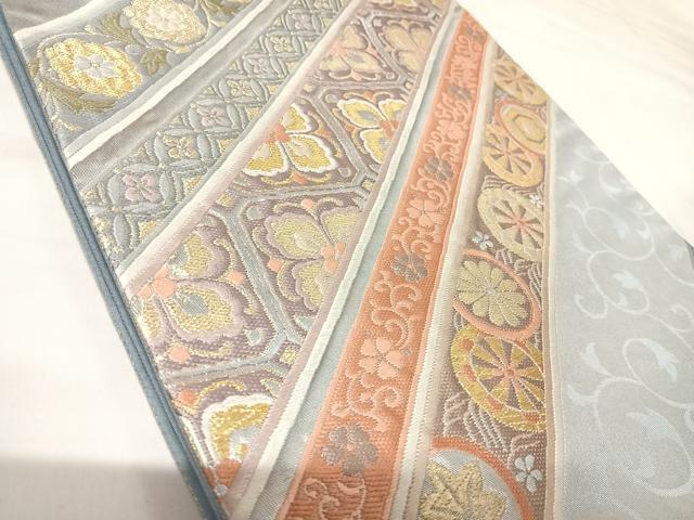 平和屋着物◎六通柄袋帯　唐織　正倉院裂段文　引箔　金銀糸　正絹　逸品　AABK4643yx