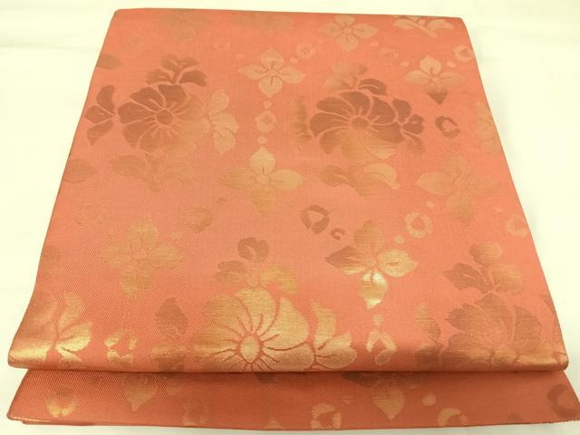 平和屋着物◎六通柄袋帯　舞花文　金糸　正絹　逸品　AABK4646yx