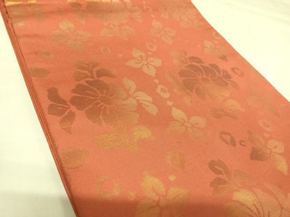 平和屋着物◎六通柄袋帯　舞花文　金糸　正絹　逸品　AABK4646yx